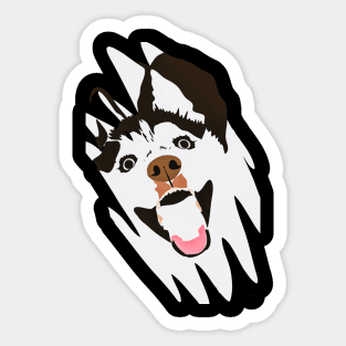 Excited Husky Dog Sticker